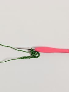 Three double crochet stitches worked into the foundation chain stitches