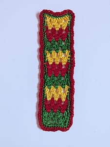 Crochet bookmark in Granny stripe pattern