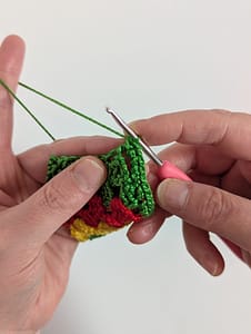 single crochet stitches worked around for border