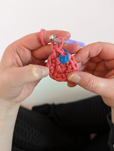 Stitch marker placed into first stitch of round