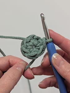 1 round of single crochet stitches