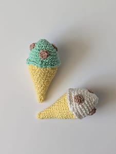 Two 3D crochet Ice cream cones